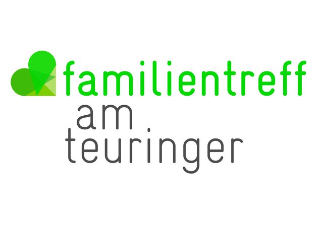 Logo Familientreff am Teuringer: Schriftzug und grünes Herz